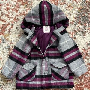 Toddler purple and gray Peacoat